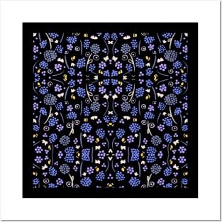 Blueberries pattern Posters and Art